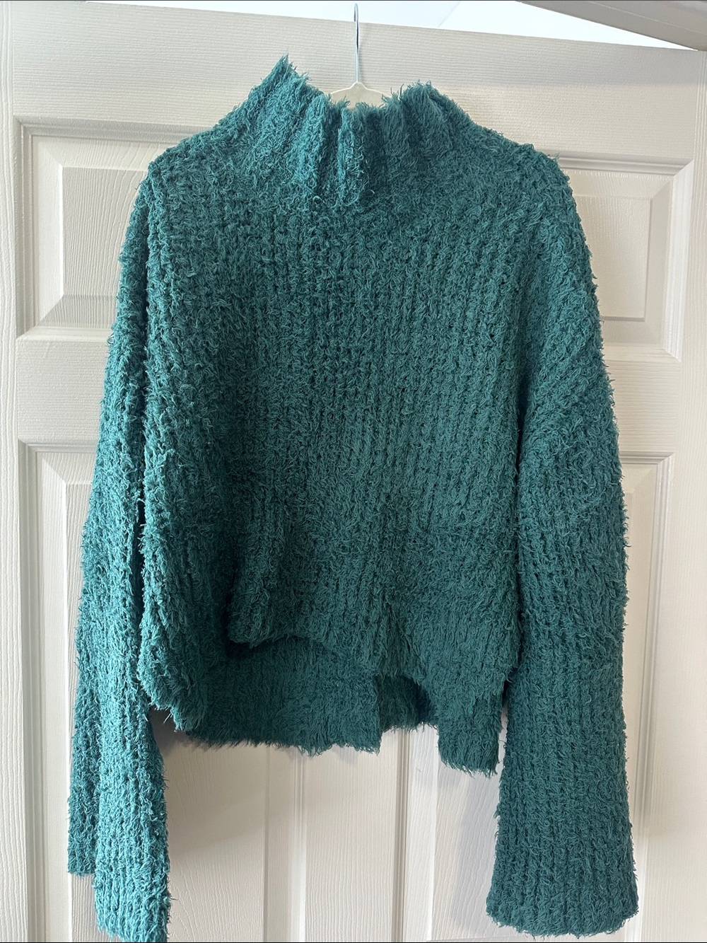 Cozy Free People Teal Mock Neck Women’s Sweater